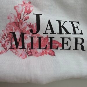 Jake Miller Graphic Tee Women Size S‎ White Floral Concert Merch Short  T-Shirt